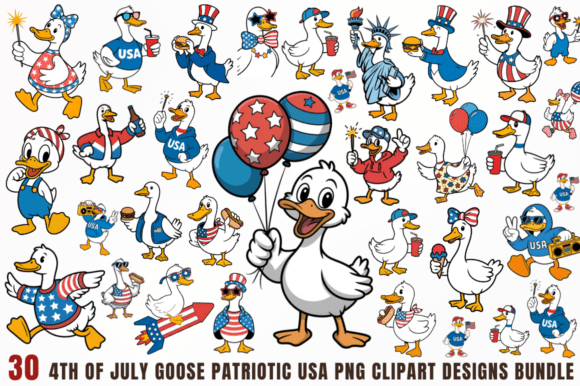 Review: 4th of July Goose Patriotic USA PNG Clip for Embroidery