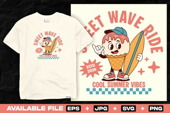 Review: Retro Ice Cream Cartoon T-Shirt Design