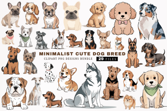 Reviewing Minimalist Cute Dog Breed Clipart PNG for Embroidery
