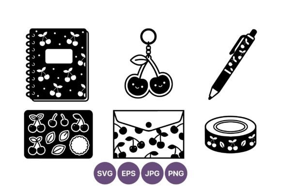 Reviewing the Cherry Pattern Stationery Set Black and