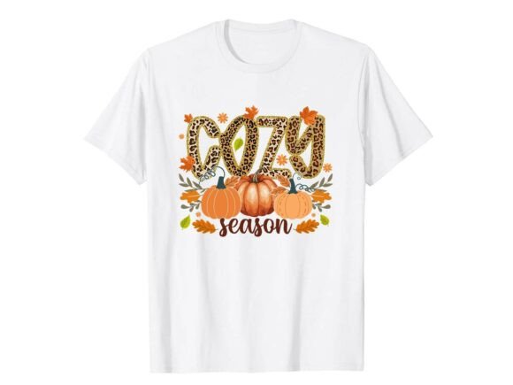 Reviewing the Leopard Cozy Season Fall T-Shirt Design